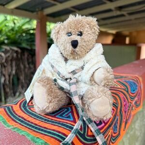 3 FOR‎ $15 DEAL / Claire's Bears Plush Teddy Bear Robe Plaid Bath Toy Plushie